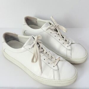 KOIO Capri Italian Leather Sneakers Triple White Mens US 9 Made In Italy